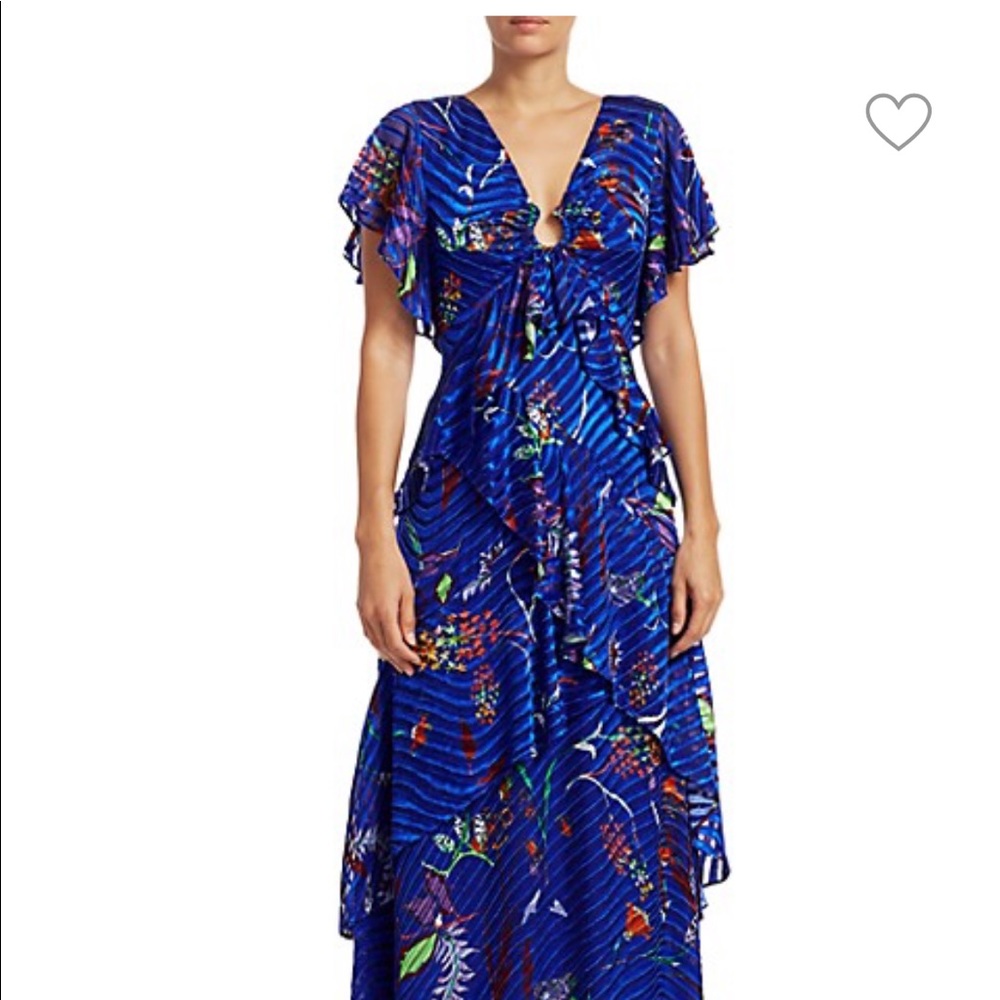 Janelle Printed Tiered Stretch-Silk Maxi Dress